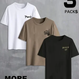 Men's English Print Crew Neck T-Shirt