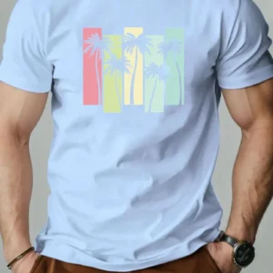 Men's Tropical Palm Tree Cotton T-Shirt