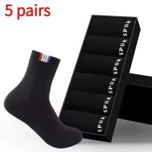 Men's Pure Cotton Crew Socks 5-Pack