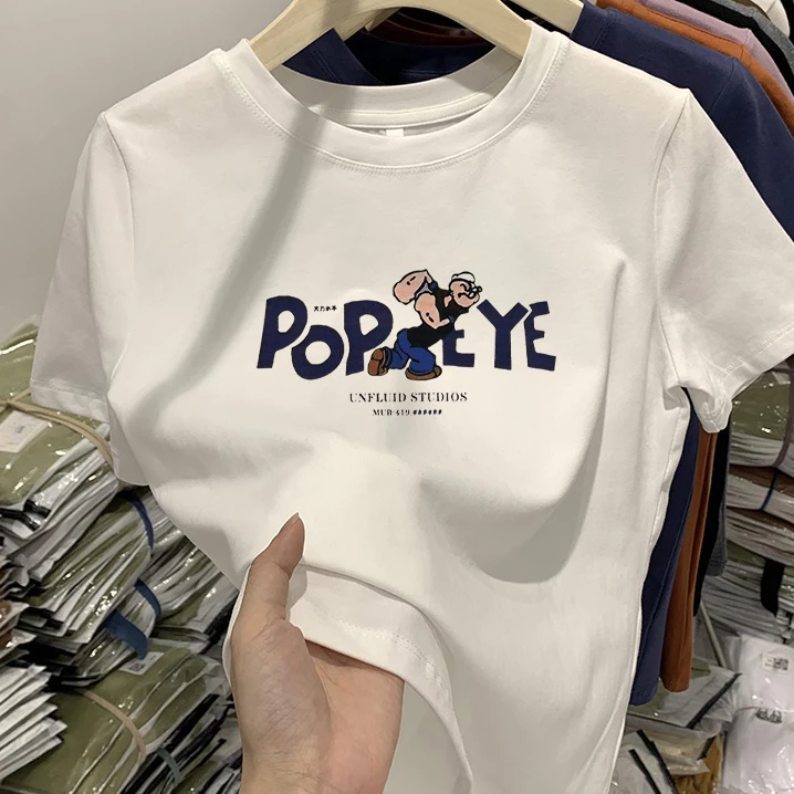 Women's Popeye Graphic Cotton T-Shirt - Image 3
