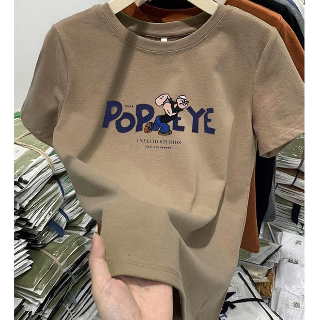 Women's Popeye Graphic Cotton T-Shirt - Image 2