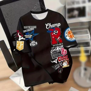 Men's Digital Print Short Sleeve Shirt